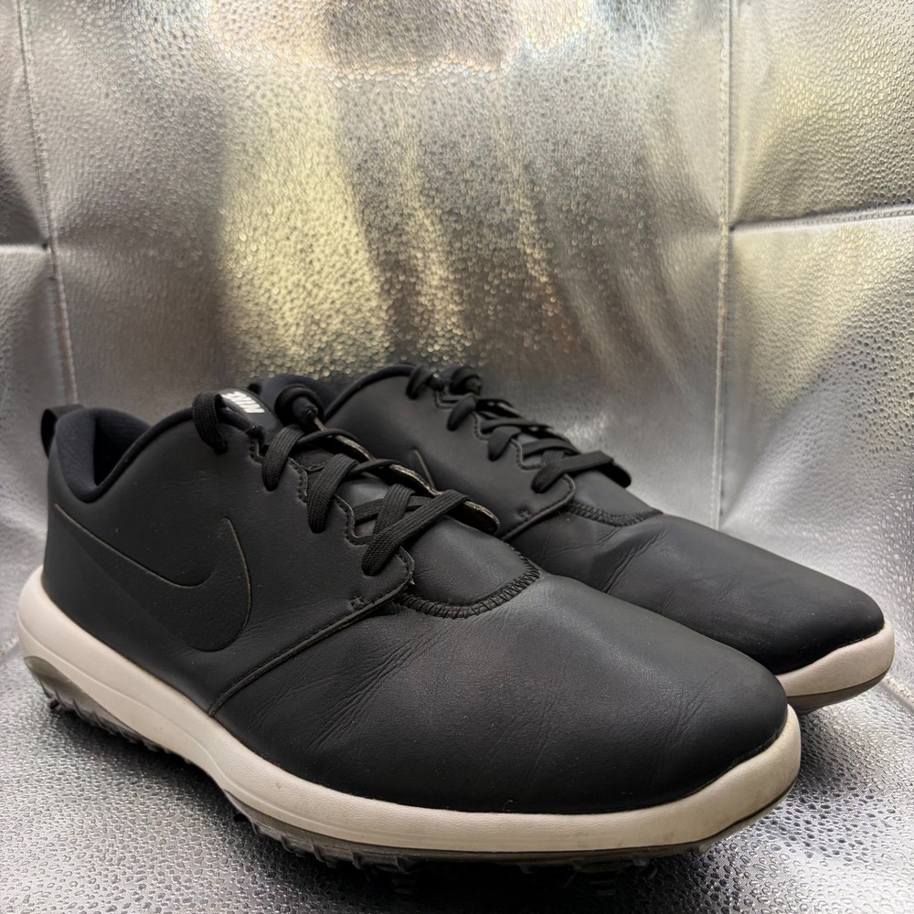 Size 12W Nike Roshe Golf Tour Wide Black White Mens Athletic Sneaker AR5579-001